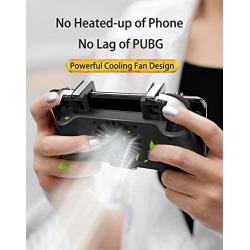 Mobile Game Controller[Upgrade Version] and Gamepad for PUBG 4-in-1 with Gamepad Shoot and Aim Trigger Phone Cooling Pad Power Bank for 4.5-6.5inch Android & iOS Fortnite/Knives Out