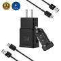 Adaptive Fast Charger Kit for Samsung Galaxy S10/ S10e/ S9/S8/S8 Plus/Note 8/9,LaoFas USB 2.0 Recharger Kit (Wall Charger + Car Charger + 2 x Type C USB Cables) Quick Charger-Black