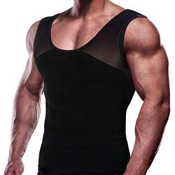 GKVK Mens Slimming Body Shaper Vest Chest Compression Shirt Abs Abdomen Slim Tank Top Undershirt