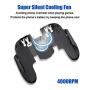 Mikirini H9 Mobile Game Controller, [6 Finger Operation] Super Cooling fan with built-in battery, Universal Game Grip for PUBG/Fortnite/Rules of Survival,for 4.7-6.7 Inch Android iOS Phone
