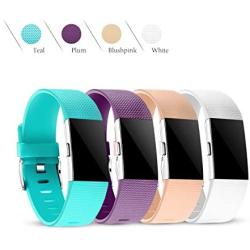 For Fitbit Charge 2 Bands,Replacement Accessory Wristbands for Fitbit Charge 2 HR,Small,Women Men,Teal,BlushPink,White,Plum