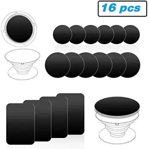 Ozgoe Happy Bell (16 Pack) Mount Metal Plate with Sticky Adhesive Pad for Collapsible Grip & Stand/Magnetic Phone Car Mount/Magnet Cradle Holder,Black Ozgoe Happy Bell (16 Pack) Mount Metal Plate with Sticky Adhesive Pad for Collapsible Grip & Stand/Magnetic Phone Car Mount/Magnet Cradle Holder,Black