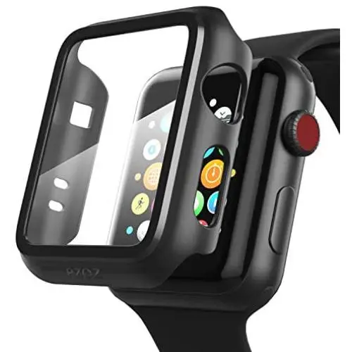 PZOZ Compatible Apple Watch Series 3 / Series 2 Case with Screen Protector 38mm Accessories Slim Guard Thin Bumper Full Coverage Matte Hard Cover Defense Edge for Women Men New Gen GPS iWatch (Black) PZOZ Compatible Apple Watch Series 3 / Series 2 Case with Screen Protector 38mm Accessories Slim Guard Thin Bumper Full Coverage Matte Hard Cover Defense Edge for Women Men New Gen GPS iWatch (Black)