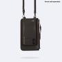 Bandolier Emma Crossbody Phone Case and Wallet - Black Leather with Pewter Detail - Compatible with iPhone SE / 8, 7, 6 Only