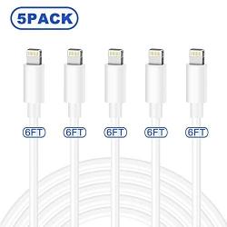 MBYY MFi Certified iPhone Charger, 5pack [6FT/2m)] Lightning Cable iPhone Cable USB Sync Cord Fast iPhone Charger Cable Compatible iPhone 11 Pro Max Xs X XR 8 7 6s 6 SE iPad iPod More