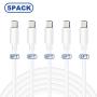 MBYY MFi Certified iPhone Charger, 5pack [6FT/2m)] Lightning Cable iPhone Cable USB Sync Cord Fast iPhone Charger Cable Compatible iPhone 11 Pro Max Xs X XR 8 7 6s 6 SE iPad iPod More