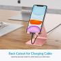 Cell Phone Stand Adjustable, OMOTON Aluminum Desktop Phone Holder Cradle Dock Compatible with All Smartphone iPhone 11 Pro Max Xs Max Xr X 8 7 6 6s Plus 5 5s 5c, Rose Gold