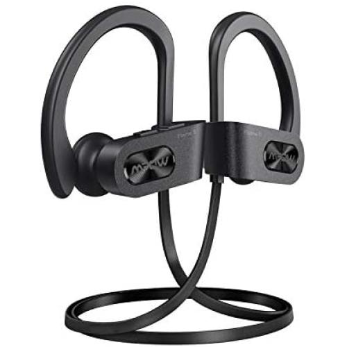 Mpow Flame S Bluetooth Headphones Sports, aptX-HD Bass+ Loud Sound, Bluetooth 5.0 Sport Headphones Running Earbuds W/12H Playtime, IPX7 Waterproof, cVc8.0 Noise Cancelling Mic W/Carrying Case, Black
