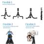 Flexible Mobile Cell Phone Tripod, Mini Travel Tripod Stand Holder with Wireless Remote Shutter, Compatible with iPhone, Samsung, Android, GoPro, DSLR, Action Camera