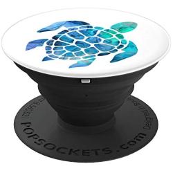 Sea Turtle Phone Grip Blue And Green Watercolor On White PopSockets Grip and Stand for Phones and Tablets