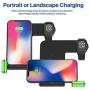 Bysionics Wireless Charger,2 in 1 Fast Qi Phone Wireless Charging Stand & Wireless Charging Dock Compatible for Apple iWatch Series 4/3/2/1 (Black)
