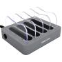 Simicore Charging Station for Multiple Devices, Simicore 4-Port USB Charger Station with 5 Short Mixed Cables for Cell Phones, Smart Phones, Tablets (Space Gray)