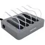 Simicore Charging Station for Multiple Devices, Simicore 4-Port USB Charger Station with 5 Short Mixed Cables for Cell Phones, Smart Phones, Tablets (Space Gray)