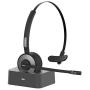 Bluetooth Headset, YAMAY Wireless Headset with Microphone (Noise Cancelling Mic) Charging Base Mute Button 19H Clear Talk Time Pro for Truck Driver Office Business Call Center Home Smartphones PC