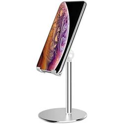 MoKo Phone/Tablet Stand, Adjustable Phone Desktop Holder Cradle Dock, Fit iPhone 11 Pro Max/11 Pro/11, iPad 10.2" 2019, iPhone Xs/XS Max/XR/X, Galaxy S20 6.2", iPad Mini 5 4 3 2(Up to 10"), Silver