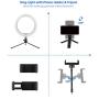 LED Ring Light 10” with Stand and Phone Holder, Selfie Ring Light with 3 Light Modes and 10 Brightness Level for Live Stream, Makeup, Photography, Youtuber, Vlogging, TikTok (10”/26CM)
