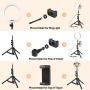 Rovtop 10 inch Ring Light with Stand Tripod, LED, Phone Holder for Selfie Camera Photography Makeup Video Live Streaming