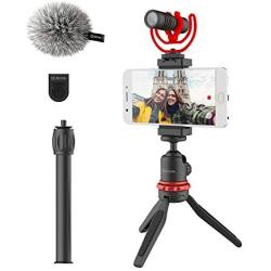 BOYA BY-VG330 Smartphone Video Rig with Mini Tripod, Extension Tube, and Video Microphone Compatible with iPhone 11, 11 Pro, XS, XR, X, 8, 7 and Android - for YouTube, TIK Tok, Facebook, Vlogging