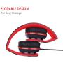 Elecder i40 Headphones with Microphone Foldable Lightweight Adjustable Wired On Ear Headsets with 3.5mm Jack for iPad Cellphones Laptop Computer Smartphones MP3/4 Kindle Airplane School (Red/Black)