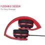 Elecder i40 Headphones with Microphone Foldable Lightweight Adjustable Wired On Ear Headsets with 3.5mm Jack for iPad Cellphones Laptop Computer Smartphones MP3/4 Kindle Airplane School (Red/Black)