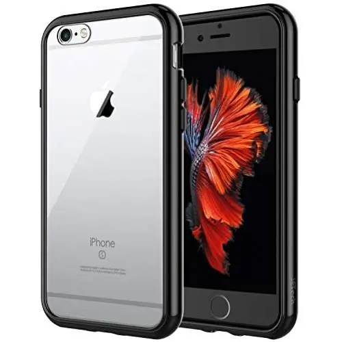 JETech Case for Apple iPhone 6 and iPhone 6s, Shock-Absorption Bumper Cover, Anti-Scratch Clear Back (Black) JETech Case for Apple iPhone 6 and iPhone 6s, Shock-Absorption Bumper Cover, Anti-Scratch Clear Back (Black)