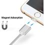 Magnetic Charging Cable, Portable 3 in 1 Magnetic Phone Charger, Compatible with Mirco USB, Type C and i-Product, Fast Charging & Data Transfer, 3.28ft-Silver