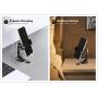 Metal Phone Tripod Mount with Cold Shoe,Woohoto 360 Rotation Phone Tripod Holder Adapter,Desktop Cell Phone Stand, Compatible with iPhone Sumsung Smartphone,Cell Phone Clamp,Video Rig Mount