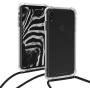 kwmobile Crossbody Case Compatible with Apple iPhone XR - Clear Transparent TPU Cell Phone Cover with Neck Cord Lanyard Strap - Transparent/Black