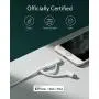 Anker Powerline II 3-in-1 Cable, Lightning/Type C/Micro USB Cable for iPhone, iPad, Huawei, HTC, LG, Samsung Galaxy, Sony Xperia, Android Smartphones, and More(3ft, White)
