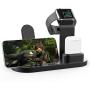 OLEBR 3 in 1 Charging Stand Compatible with iWatch Series 5/4/3/2/1, AirPods and iPhone Xs/X Max/XR/X/8/8Plus/7/7 Plus /6S /6S Plus(Original Charger & Cables Required) Black