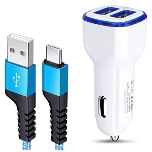 Car Charger, 2.4A USB C Car Adapter Dual Port with 6ft Fast Charging Cord for Samsung Galaxy S20 S20 Plus S20 Ultra S10e A50 A10e A20 Note 10 LG K51 Stylo 4 5 6 Google Pixel 4 4XL 3 XL Moto G8 G7 Play Car Charger, 2.4A USB C Car Adapter Dual Port with 6ft Fast Charging Cord for Samsung Galaxy S20 S20 Plus S20 Ultra S10e A50 A10e A20 Note 10 LG K51 Stylo 4 5 6 Google Pixel 4 4XL 3 XL Moto G8 G7 Play