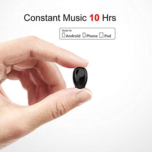 Bluetooth Earbud 10 Hrs Playtime, Single Wireless Earphone, Mini Bluetooth Headset Hands-Free Car Headphone, Cell Phone V4.1 Bluetooth Earpiece for iPhone Samsung Android Phones PC TV Audiobook