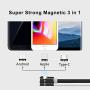 YICHUMY 6.6ft 90 Degree Magnetic 3 in 1 Charging Cable USB Charger Cable Micro USB/Type C/L Connectors Magnetic Led Indicator for All Cell Phones Universa Charger Cable Multiple Charger Cable (Black)