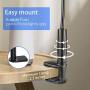 Phone Holder Bed Gooseneck Mount Lazy Bracket Flexible Arm Mount Clip Adjustable Clamp Stand for Cell Phone 11 Pro XS Max XR X 8 Plus, Samsung S20 Note10 S9 for Bedroom, Desk, Kitchen-Black (33.4In)