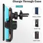Wireless Charger Car Touch Sensing Automatic Retractable Clip Fast Charging Compatible for iPhone Xs Max/XR/X/8/8Plus Samsung S9/S8/Note 8 Wireless Charger Car Touch Sensing Automatic Retractable Clip Fast Charging Compatible for iPhone Xs Max/XR/X/8/8Plus Samsung S9/S8/Note 8