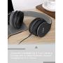 Over Ear Bluetooth Headphones, WXY Wireless Headset V5.0 with Built-in Mic, Micro TF, FM Radio, Soft Earmuffs & Lightweight for iPhone/Samsung/PC/TV/Travel (Black-Gray)