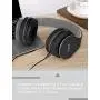 Over Ear Bluetooth Headphones, WXY Wireless Headset V5.0 with Built-in Mic, Micro TF, FM Radio, Soft Earmuffs & Lightweight for iPhone/Samsung/PC/TV/Travel (Black-Gray)