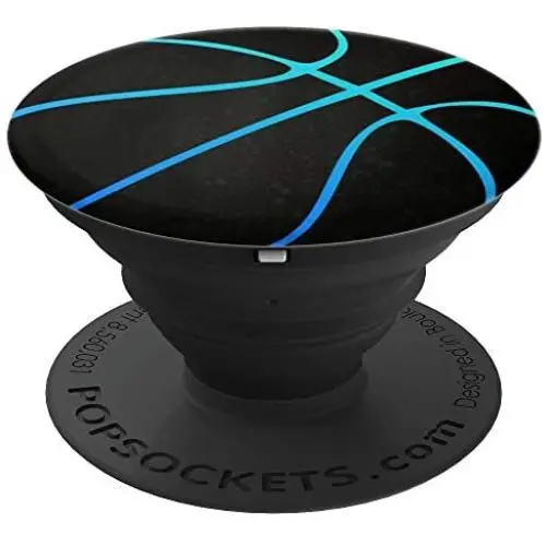 Basketball - Cool Blue and Black - For Boys - Sports Series PopSockets Grip and Stand for Phones and Tablets Basketball - Cool Blue and Black - For Boys - Sports Series PopSockets Grip and Stand for Phones and Tablets