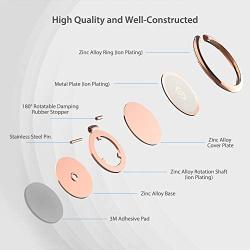 Syncwire Cell Phone Ring Holder Stand, 360 Degree Rotation Universal Finger Ring Kickstand with Polished Metal Phone Grip for Magnetic Car Mount Compatible with iPhone, Samsung, LG, Sony - Rosegold