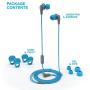 JLab Audio JBuds Pro Premium in-Ear Earbuds with Mic, Guaranteed Fit, Guaranteed for Life - Blue