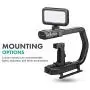 Movo MicRig-W1 Wireless Microphone Filmmaker Kit - Video Handle Camera Stabilizer with Wireless Lavalier Microphone Compatible with DSLR, Mirrorless Cameras, iPhone, Android Smartphones