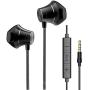 Earbuds with Microphone, in Ear Headphones with Volume Control, Built-in Mic Wired Earphones for Android Smartphone Tablet Laptop 3.5mm Audio Plug Devices, Black