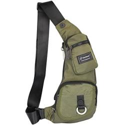 Sling Bag, Vanlison Small Sling Backpack, Small Chest Bag - Small Crossbody Bag For Men Women, Lightweight Shoulder Bag Green