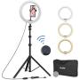 WONEW 12" Selfie Ring Light with Tripod Stand 66", Flexible Phone Holder, Bluetooth Remote Control and Carry Bag for Live Stream/Makeup/YouTube Video/Photography, Compatible with iPhone and Android