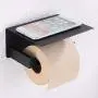 APLusee Toilet Paper Holder with Shelf Matte Black, Bathroom Accessories Decor SUS 304 Stainless Steel Modern Paper Towel Holder Plus Cell Phone Wall Storage APLusee Toilet Paper Holder with Shelf Matte Black, Bathroom Accessories Decor SUS 304 Stainless Steel Modern Paper Towel Holder Plus Cell Phone Wall Storage