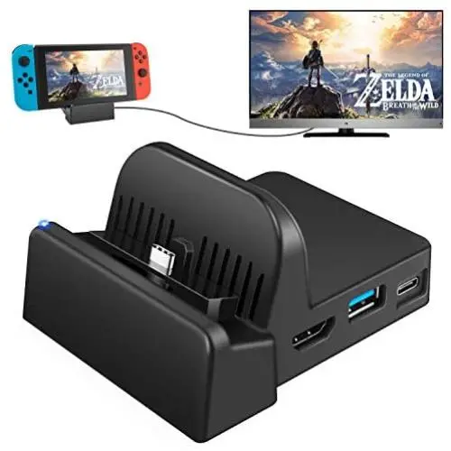 UKor Switch TV Dock, Portable Charging Stand for Nintendo Switch,Compact Switch to HDMI Adapter,Mini Switch Docking Station with Extra USB 3.0 Port, Replacement Charging Dock for Nintendo Switch UKor Switch TV Dock, Portable Charging Stand for Nintendo Switch,Compact Switch to HDMI Adapter,Mini Switch Docking Station with Extra USB 3.0 Port, Replacement Charging Dock for Nintendo Switch