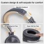 OneOdio Over Ear Headphone, Wired Bass Headsets with 50mm Driver, Foldable Lightweight Headphones with Shareport and Mic for Recording Monitoring Mixing Podcast Guitar PC TV - (Grey)