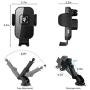 Wireless Car Charger, 10W Auto-Clamping Car Mount, Fast Charging Windshield Dashboard Air Vent Phone Holder, Touch Sensing, Compatible with iPhone 11 Pro Max Xs Xr X 8 and Other Android Smartphones