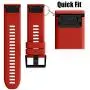 Digit.Tail 26mm Replacement Adjustable Silicone QuickFit Band Sport Bracelet Strap for Garmin Fenix 6X/Fenix 6X Pro, Fenix 5X/Fenix 5X Plus/3 Zafiro HR, Foretrex 601/701, Quatix 3 Smartwatch (Red)