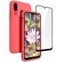 Vinve Samsung Galaxy A20 Case, Galaxy A30 Case, with Tempered Glass Screen Protector [2 Pack], Liquid Silicone Slim Fit Drop Protection Case for Galaxy A20 (Red)
